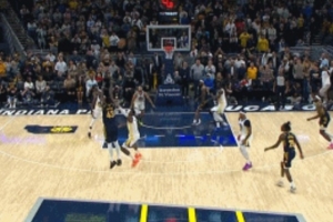 就进这一个！西卡接球三分射进 步行者最后35秒反超勇士3分